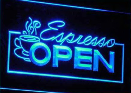 Open Espresso LED Light Sign